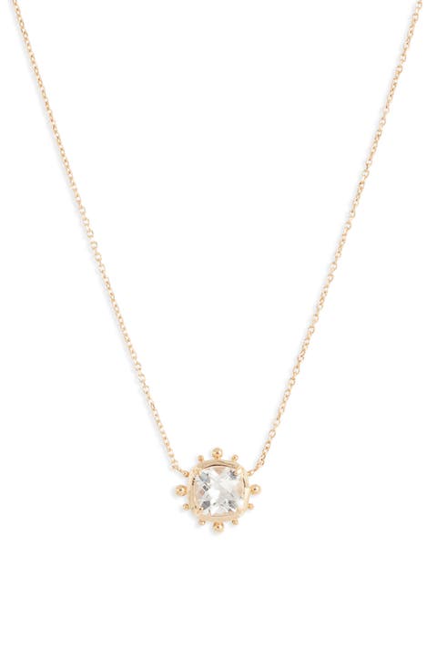 Dew Drop Avery White Topaz Pendant Necklace