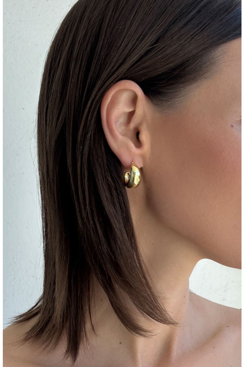 14K Gold Plated Hoop Earrings Set, Alternate, color, GOLD