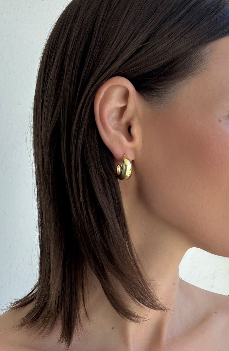 Adornia 14K Gold Plated Hoop Earrings Set, Alternate, color, Gold