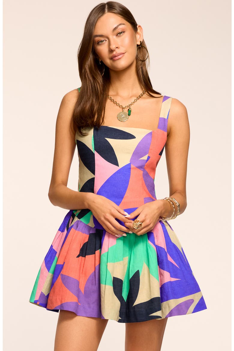 Everleigh Sleeveless Minidress, Alternate, color, PALM LINEN