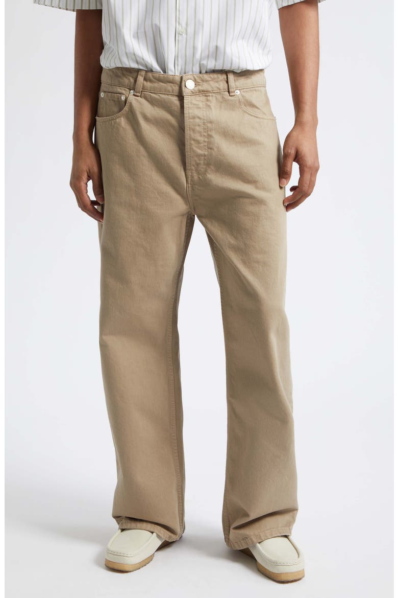 Large Fit Wide Leg Jeans, Main, color, BEIGE TAUPE