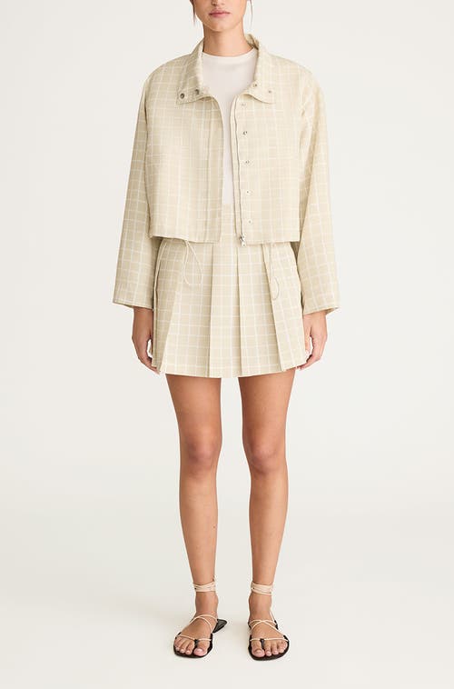 REBECCA TAYLOR REBECCA TAYLOR PAINTERLY WINDOWPANE CROPPED FAILLE JACKET 