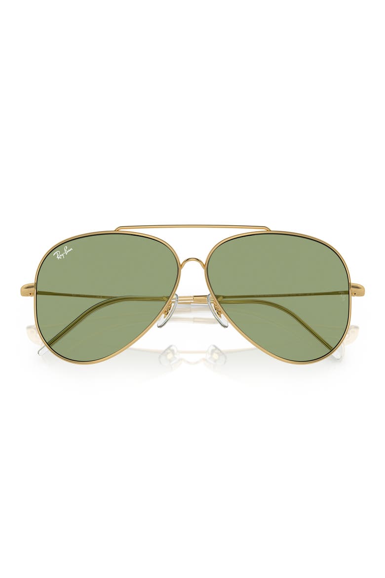 Aviator Reverse 59mm Pilot Sunglasses, Alternate, color, GREEN