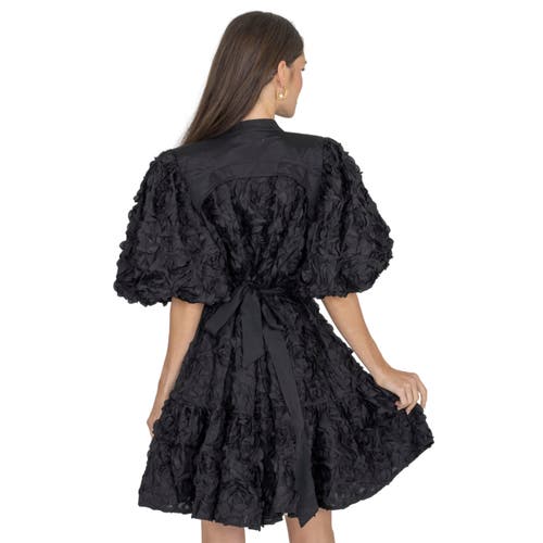 Akalia Eli Lace-up Mini Dress In Black
