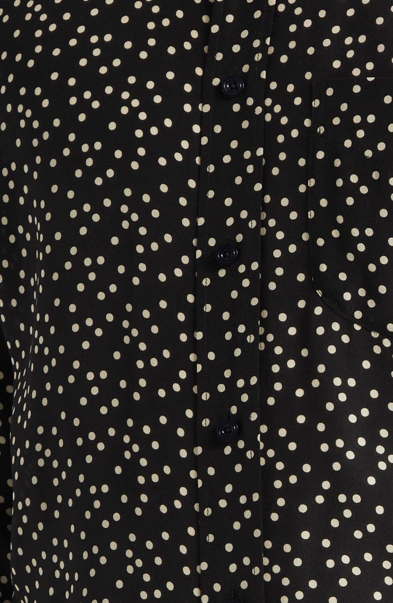 TOM FORD Irregular Polka Dot Silk Crêpe de Chine Shirt, Alternate, color, Black/ White