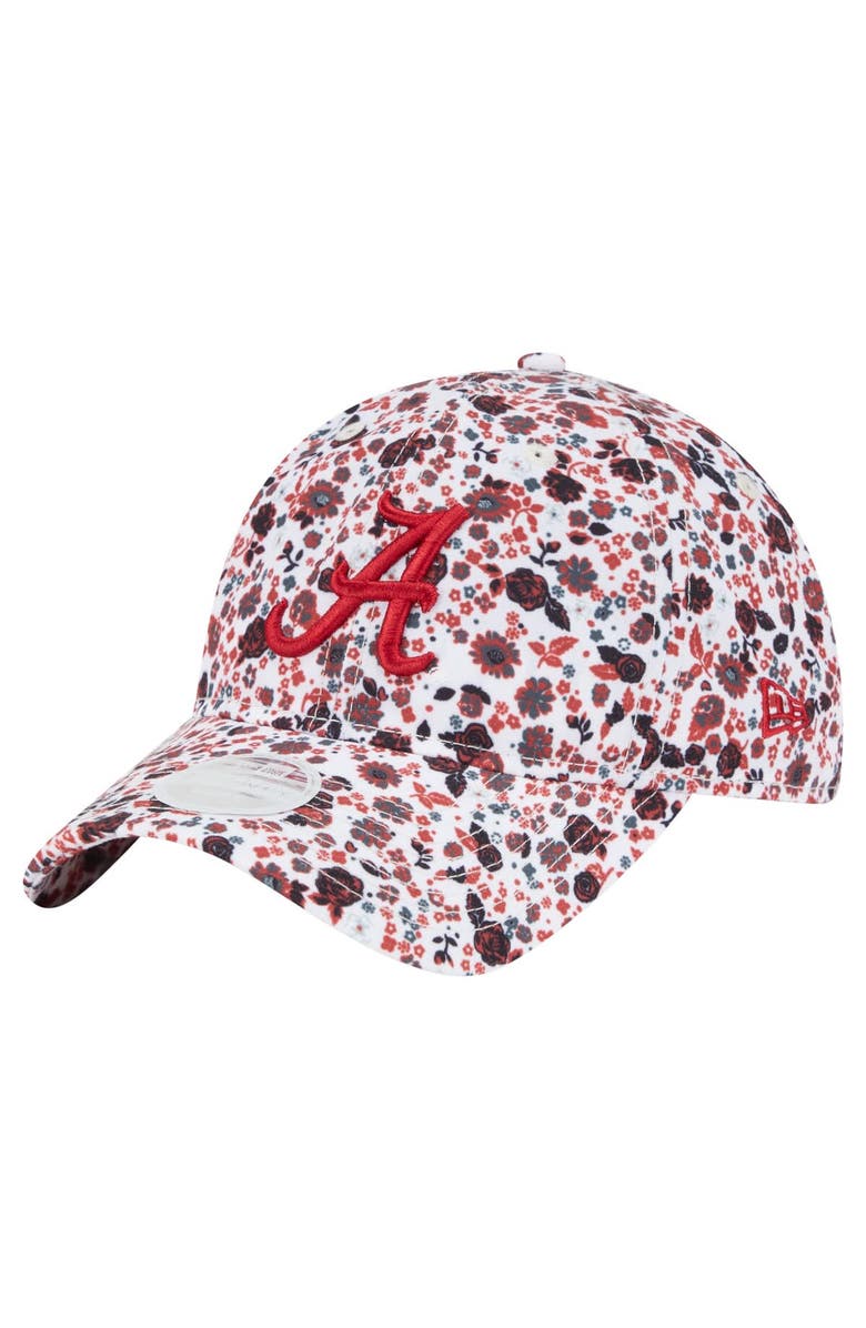 New Era Women's New Era  White Alabama Crimson Tide Blooming 9TWENTY Adjustable Hat, Main, color, 
