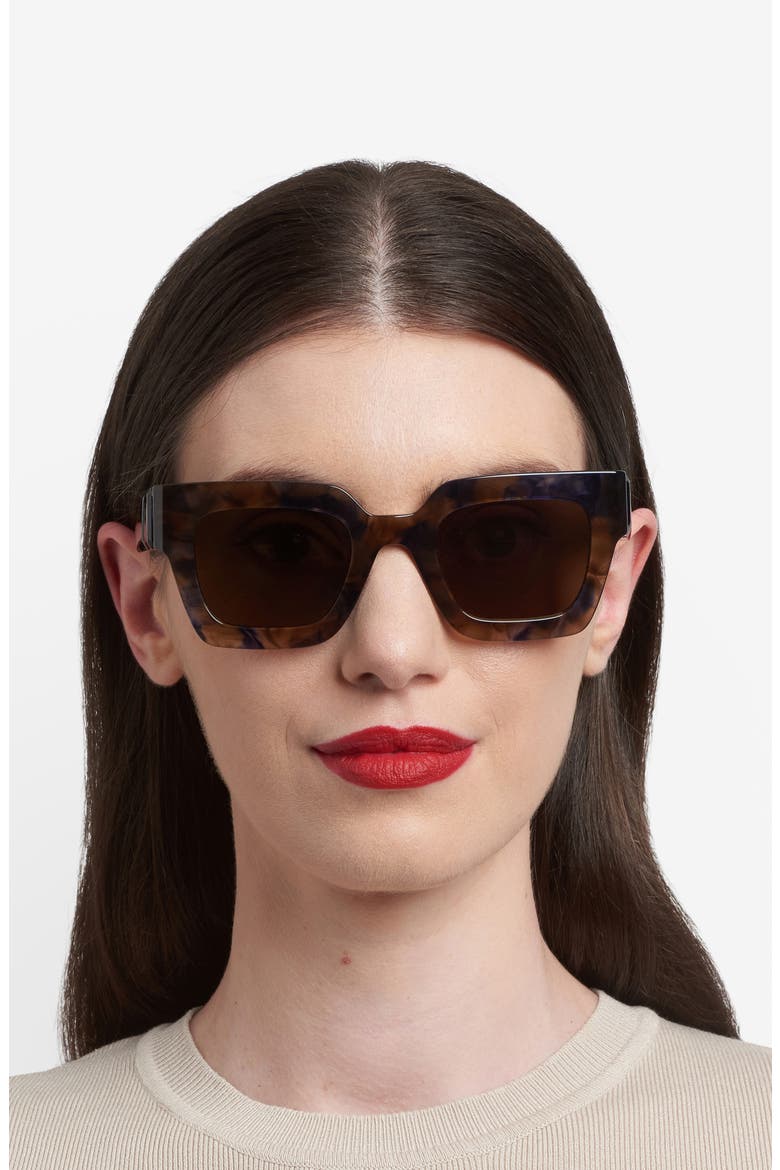 Her 49mm Square Sunglasses, Alternate, color, BLUE HAVANA/ GOLD SP