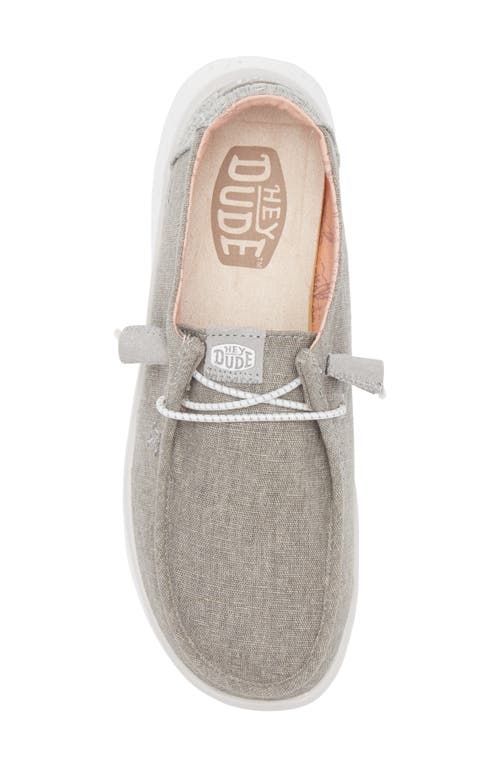 Hey Dude Wendy Peak Chambray Slip-on Moc Toe Shoe In Walnut