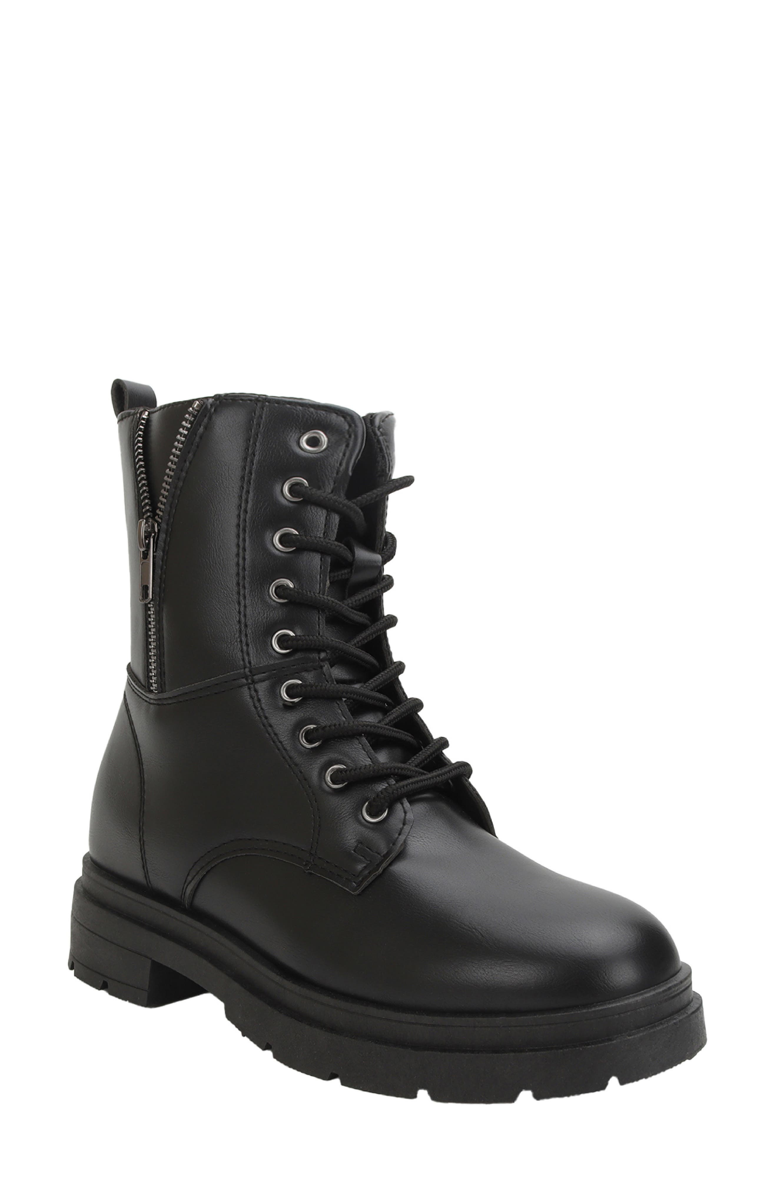 Trenton Faux Leather Combat Boot