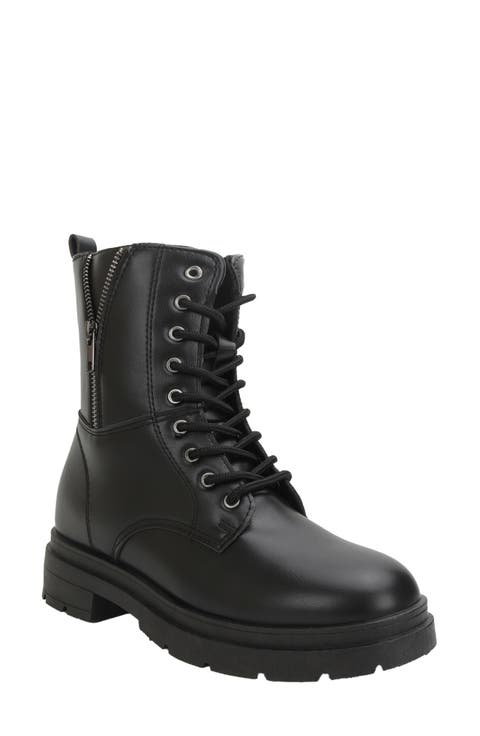 Trenton Faux Leather Combat Boot