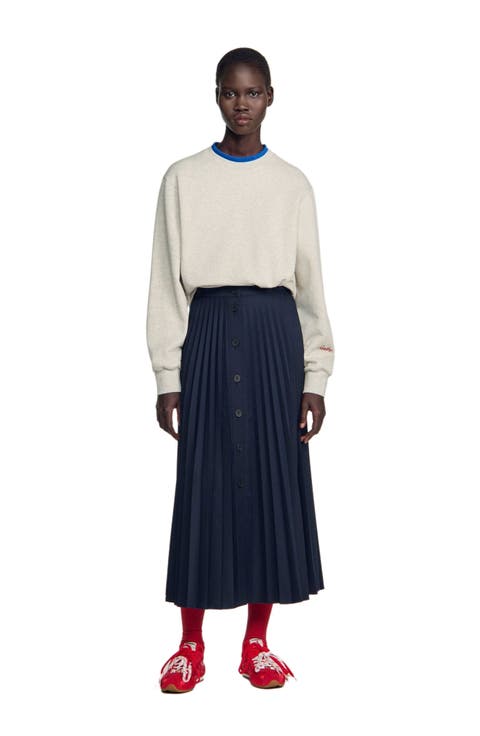 Long Pleated Skirt