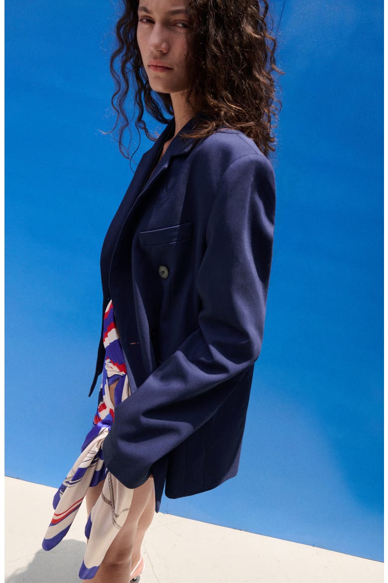 Double Breasted Suit Blazer, Alternate, color, BLUE