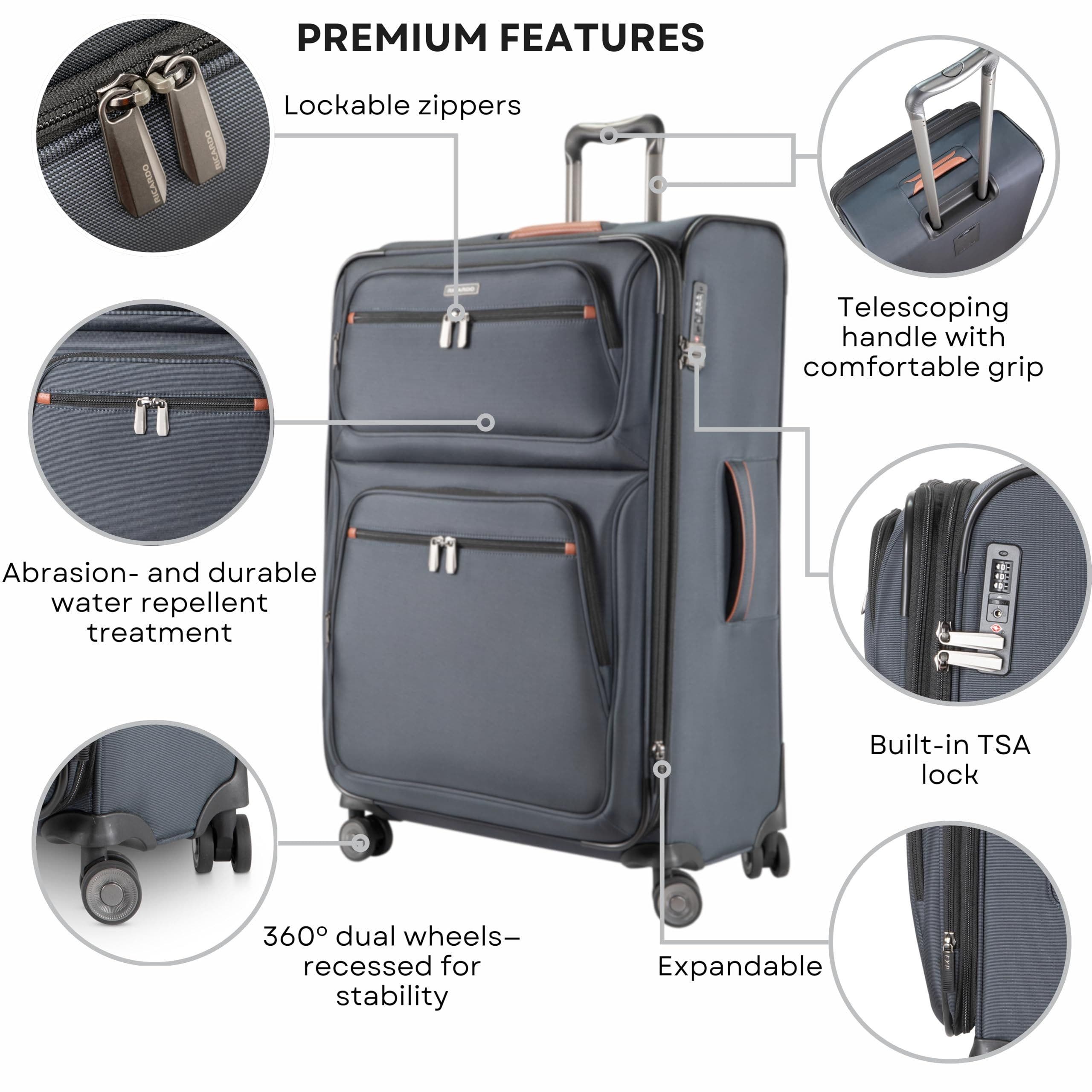 Ricardo Beverly Hills Montecito 3.0 Softside Expandable Suitcase, 29" Checked, Alternate, color, Graphite