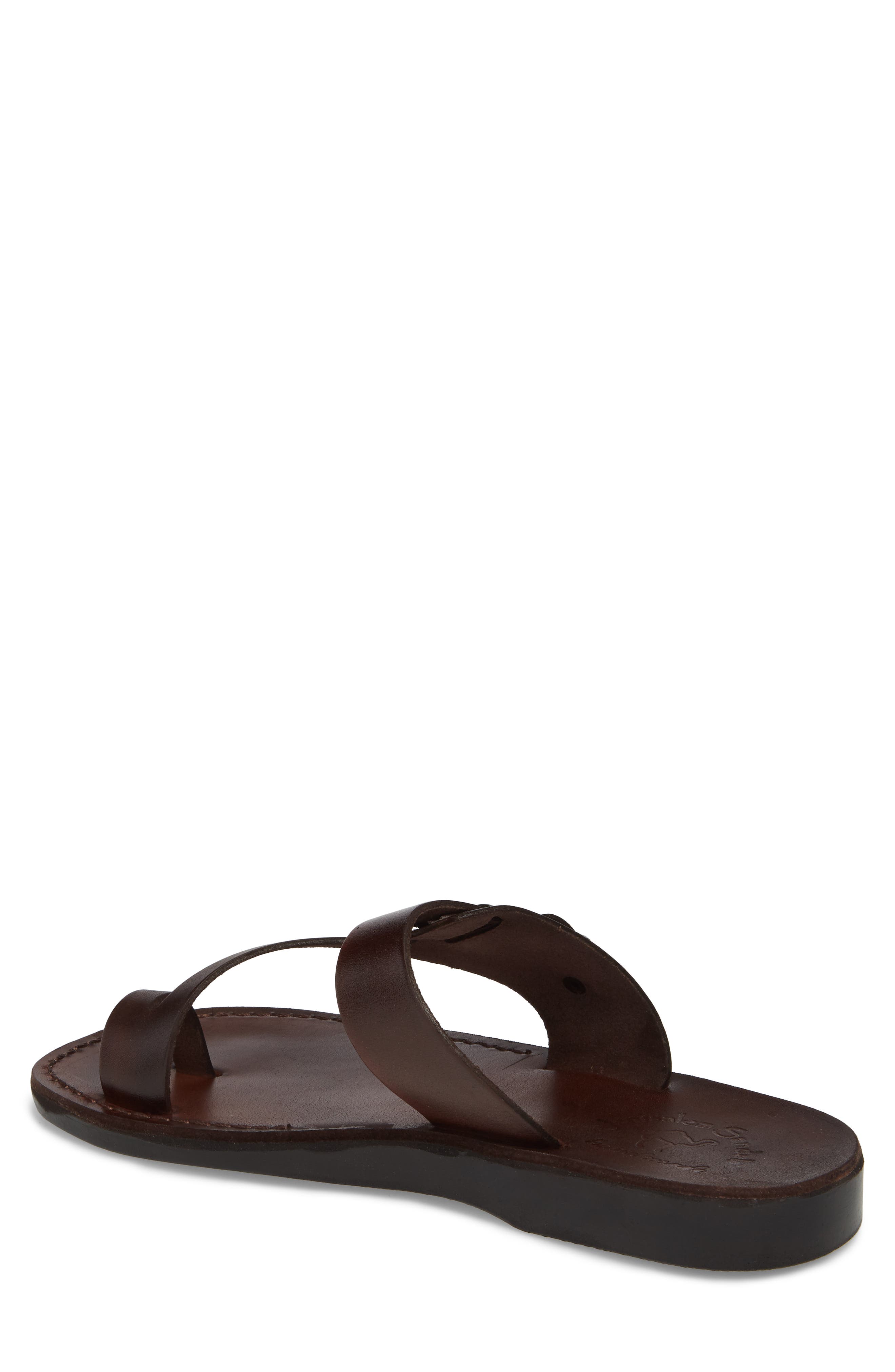 Abner Toe Loop Sandal, Alternate, color, BROWN LEATHER