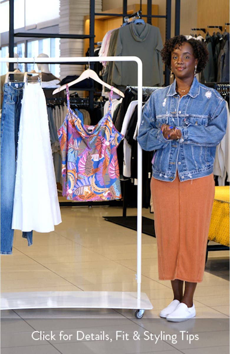 Tropical Print Satin Camisole, sales video thumbnail