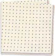 Eleventy Polka Dot Wool & Cotton Muslin Pocket Square