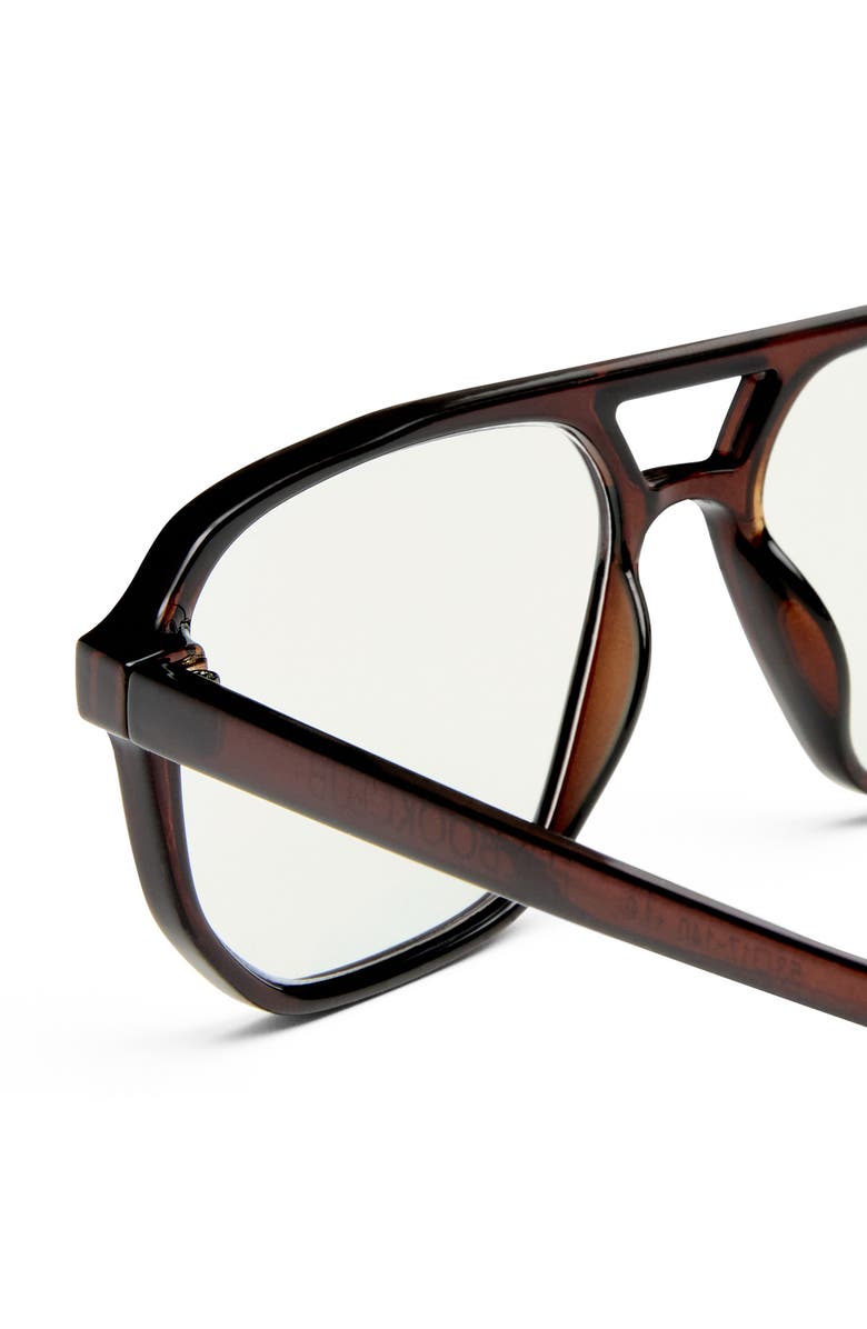 The Book Club The Atticus 53mm Aviator Blue Light Blocking Reading Glasses, Alternate, color, Crystal Bark