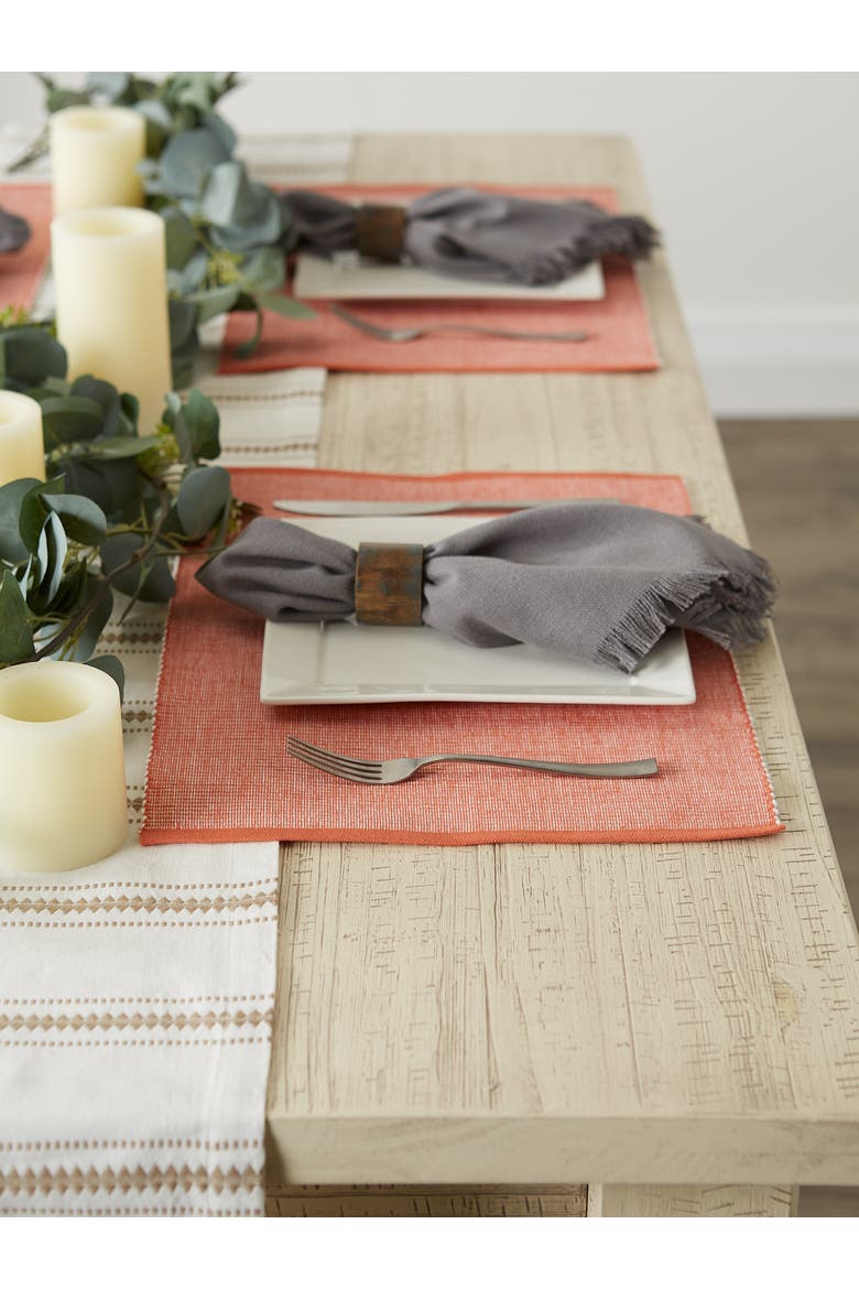 2-Tone Ribbed Placemat Set/6, Alternate, color, Vintage Red