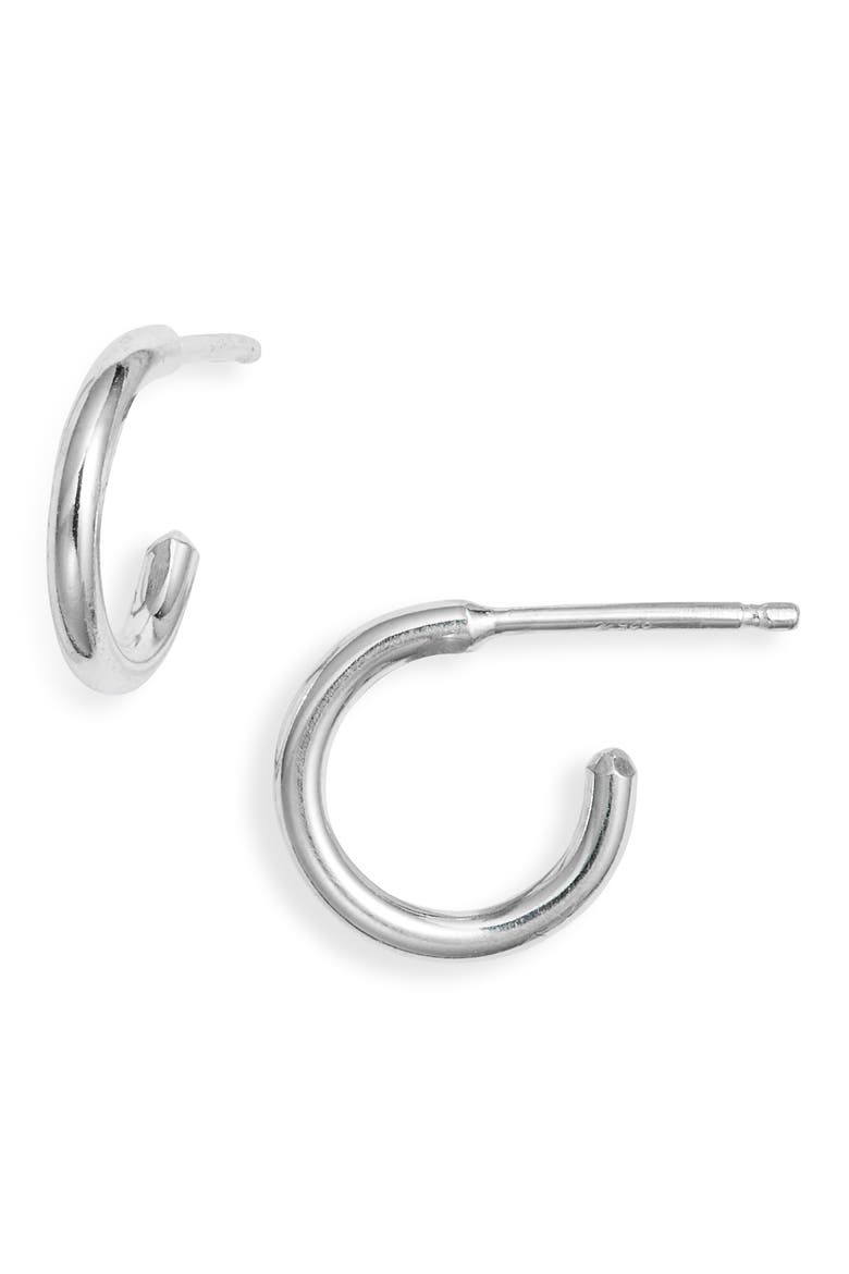 Everyday Hoop Earrings, Main, color, STERLING SILVER