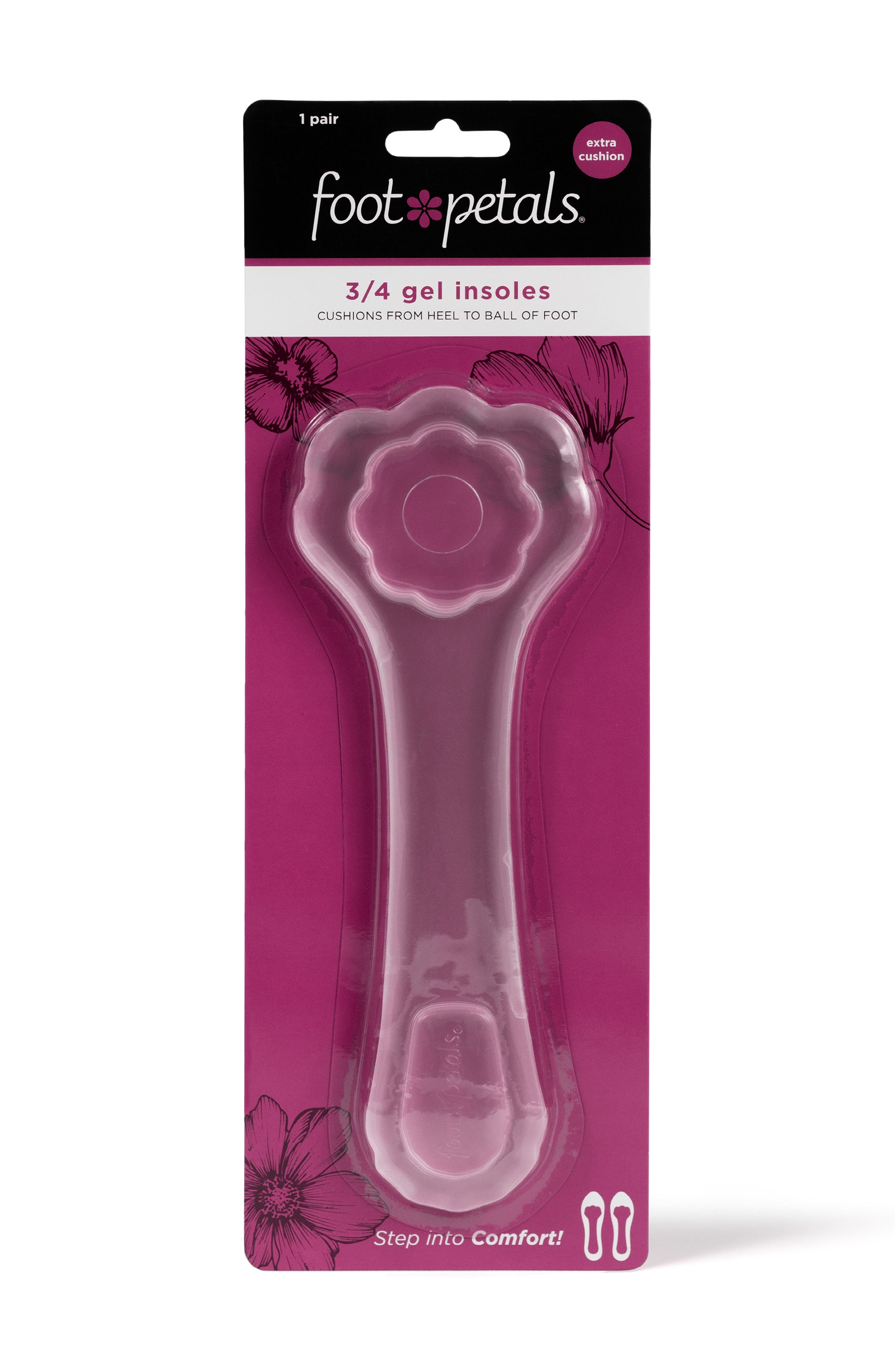 3/4 Gel Insoles, Main, color, PINK GEL