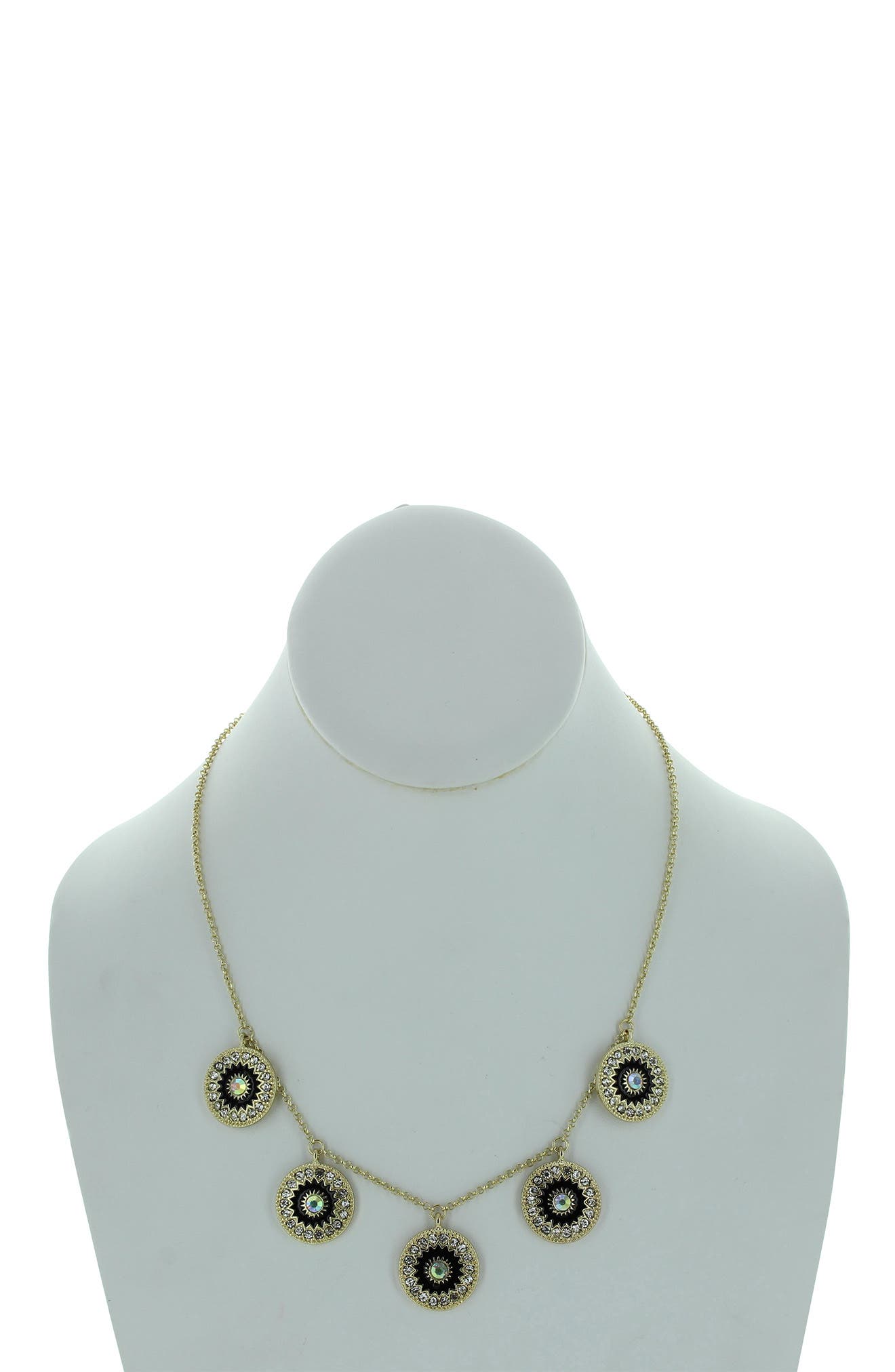 OLIVIA WELLES Shimmery Disc Bib Necklace