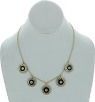 OLIVIA WELLES Shimmery Disc Bib Necklace