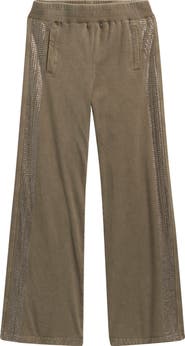 Tractr Kids' Rhinestone Stripe Wide Leg Pants