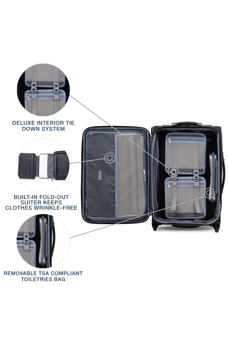 Platinum Elite Softside Expandable 22" Upright Carry On Luggage, Alternate, color, Shadow Black