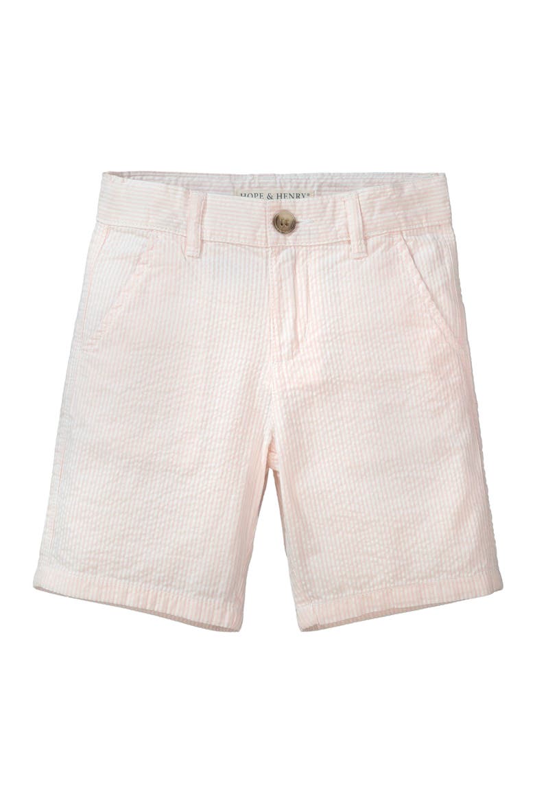 Boys' Organic Seersucker Short, Kids, Alternate, color, Classic Pink Seersucker