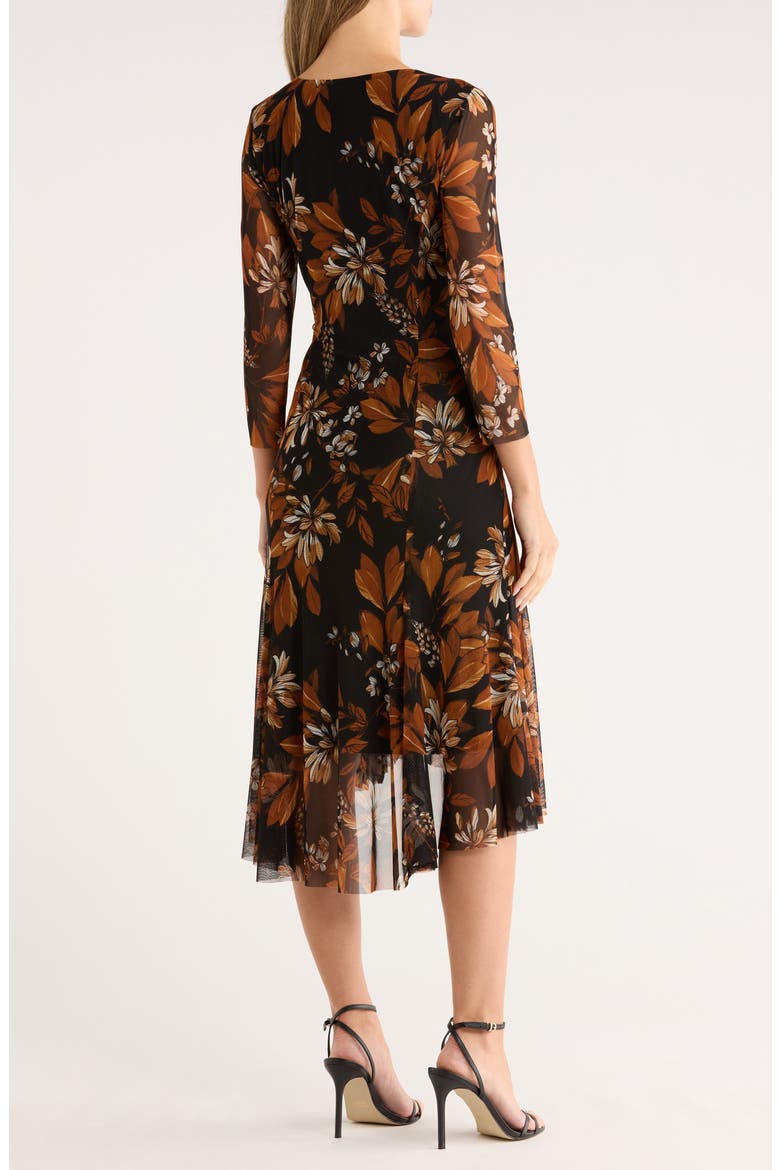 Mesh Wrap Style Dress, Alternate, color, SPICE