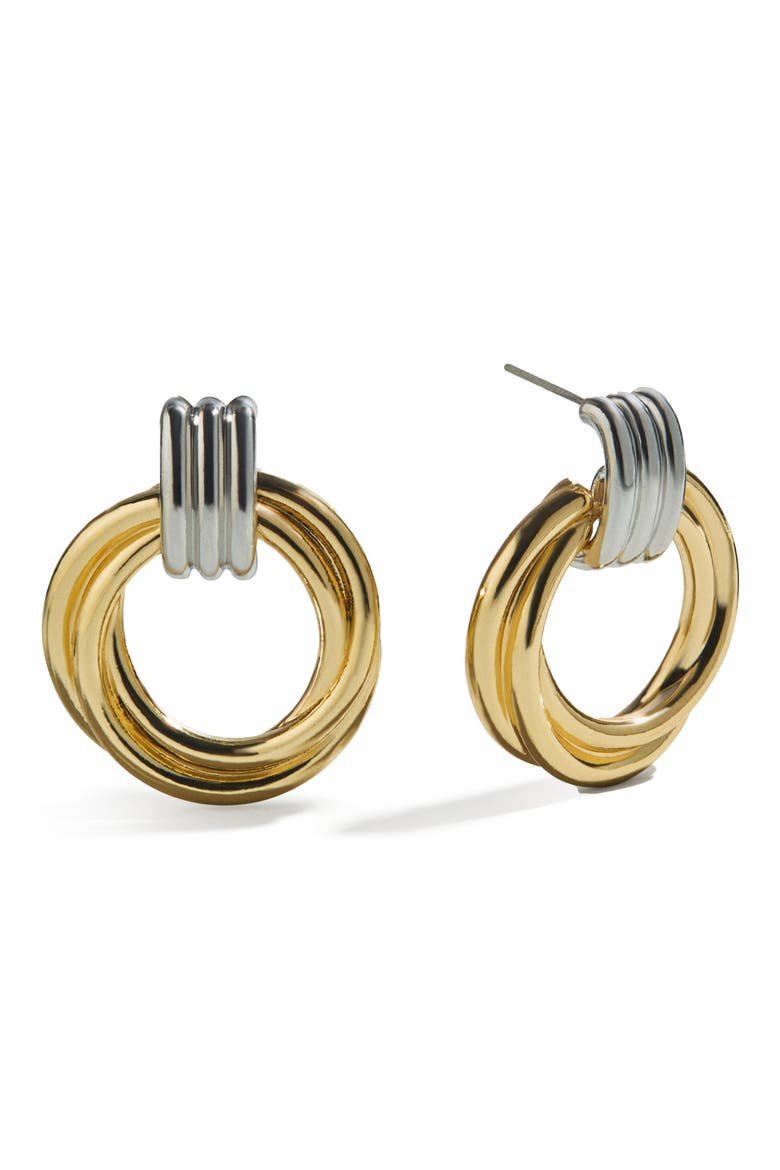 Shiloh Earrings, Main, color, TWO TONE