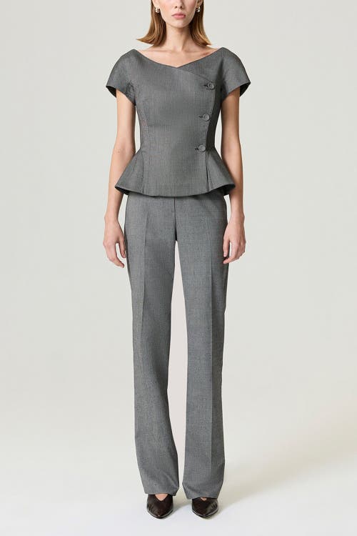 Nocturne Side Slit Tailored Pants In Gray