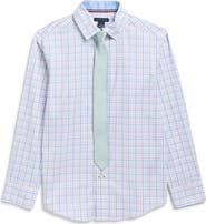 Tommy Hilfiger Kids' Tribeca Check Stretch Dress Shirt with Tie