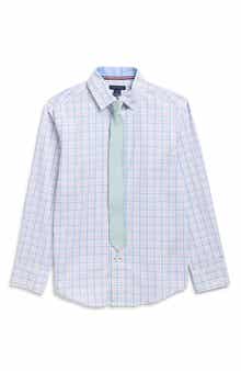 Tommy Hilfiger Kids' Tribeca Check Stretch Dress Shirt with Tie