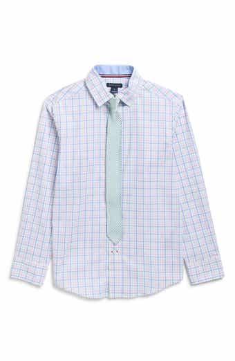 Tommy Hilfiger Kids' Tribeca Check Stretch Dress Shirt with Tie