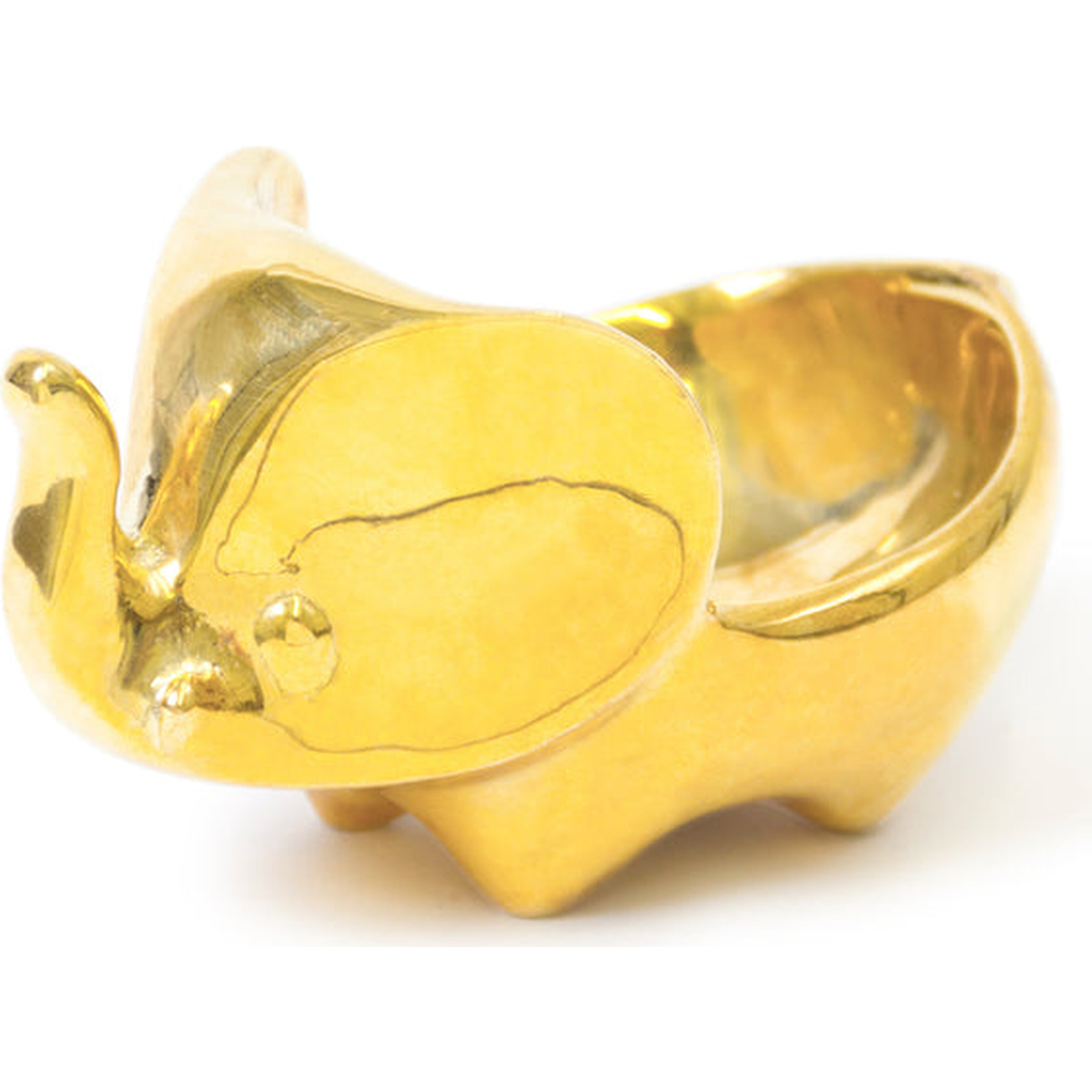 Jonathan Adler Brass Elephant Decorative Bowl In Gold