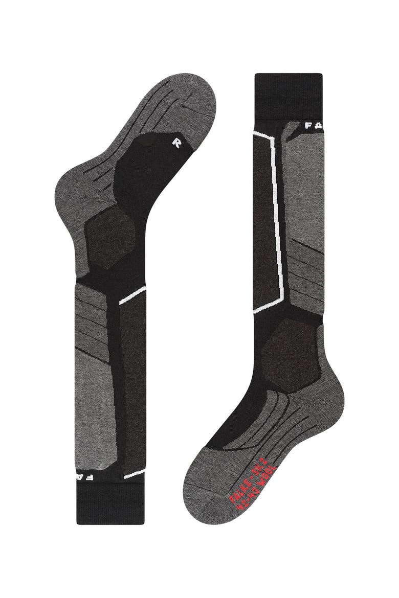 SK2 Intermediate Wool Ski Socks, Alternate, color, Black-Mix