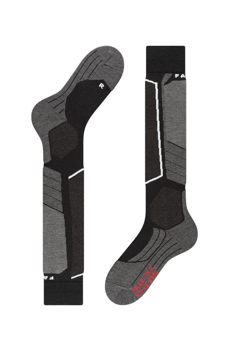 Falke SK2 Intermediate Wool Ski Socks, Alternate, color, Black-Mix