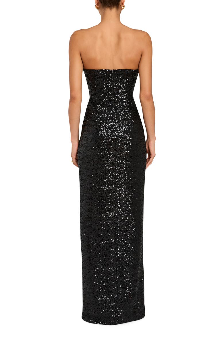Amanda Uprichard Cherri Strapless Sequin Gown, Alternate, color, Black