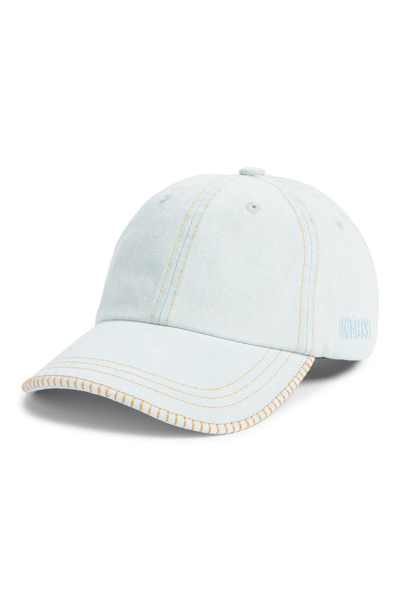 Denim Adjustable Baseball Cap, Main, color, LIGHT WASH