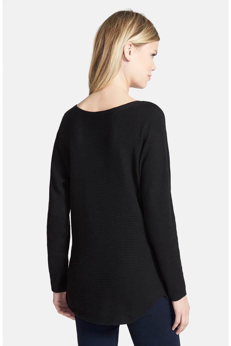 Shirttail Hem Sweater, Alternate, color, BLACK