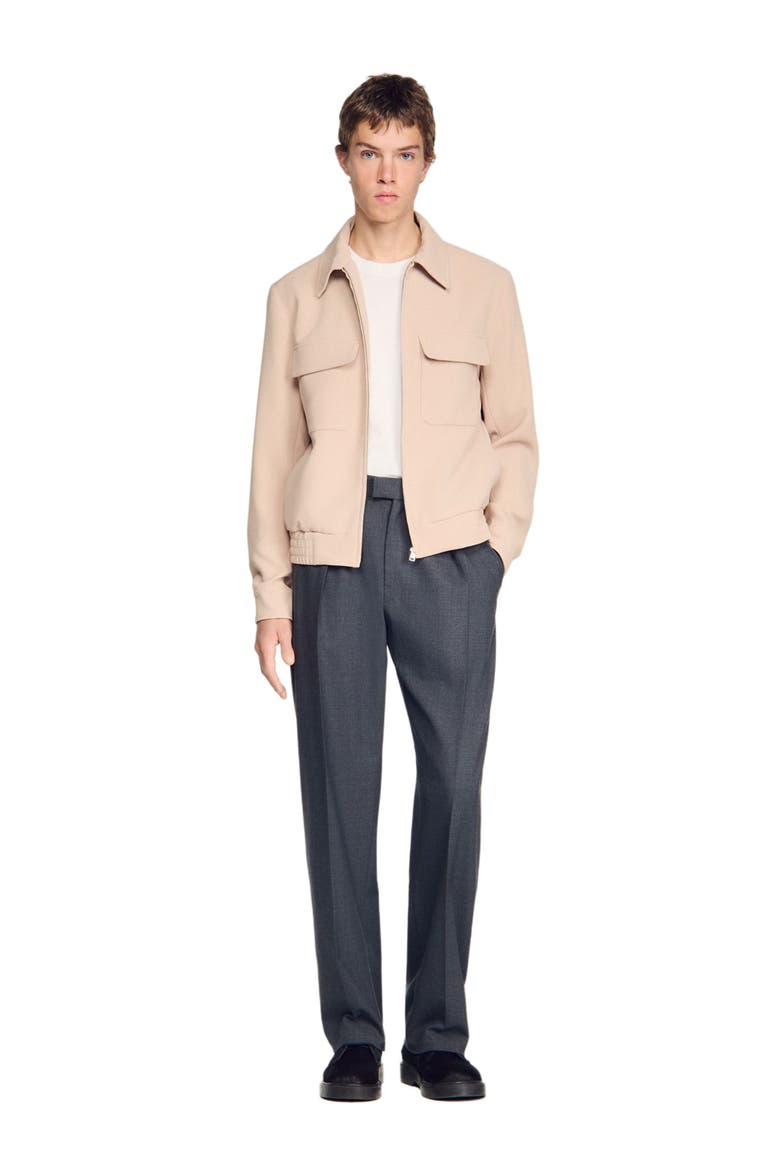 Waffle-effect zip-up jacket, Alternate, color, Cappucino