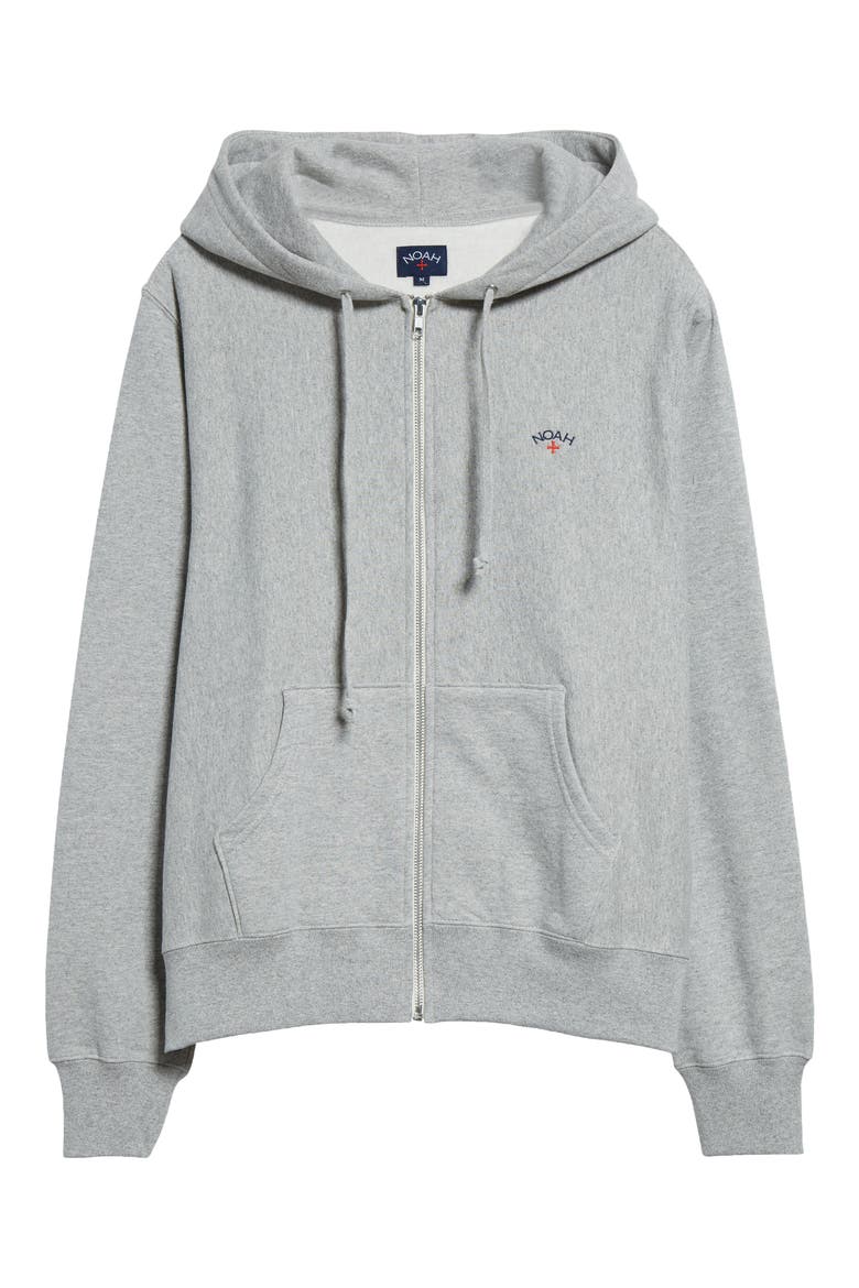 Lightweight Cotton Zip Hoodie, Alternate, color, HEATHER GREY