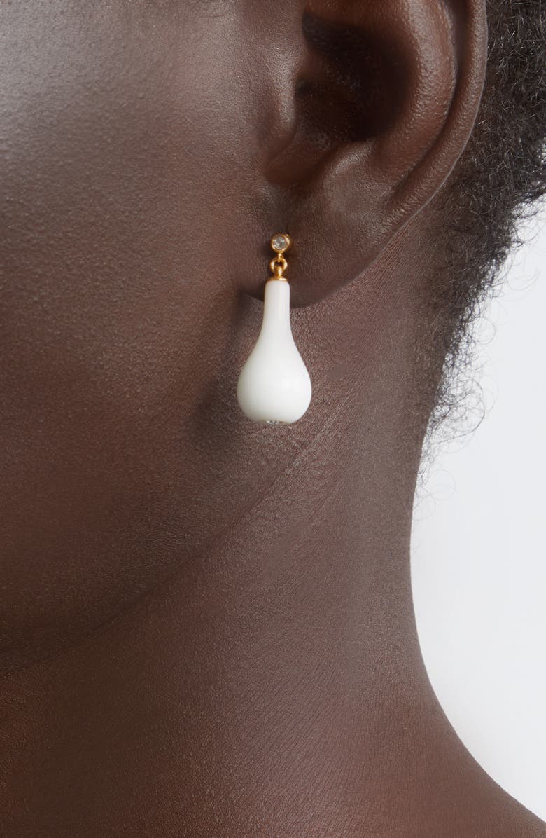 TOTEME Stone Drop Earrings, Alternate, color, White/ Gold