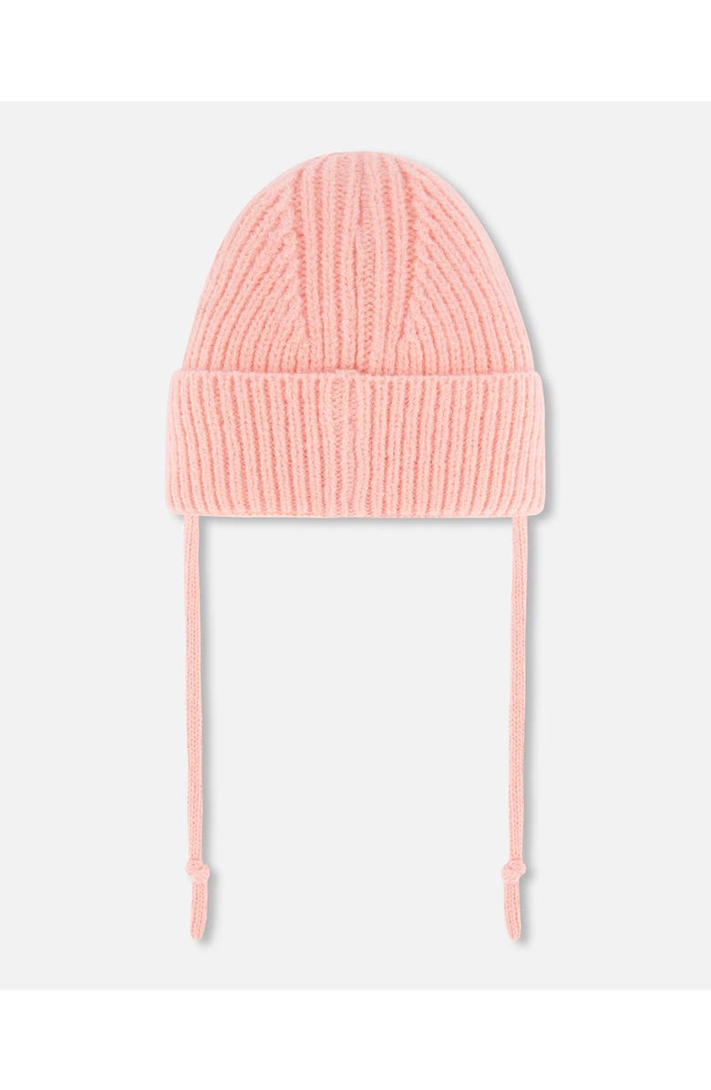 Deux par Deux Baby Girl's Mid-Season Knit Hat With Strings Pink, Alternate, color, 