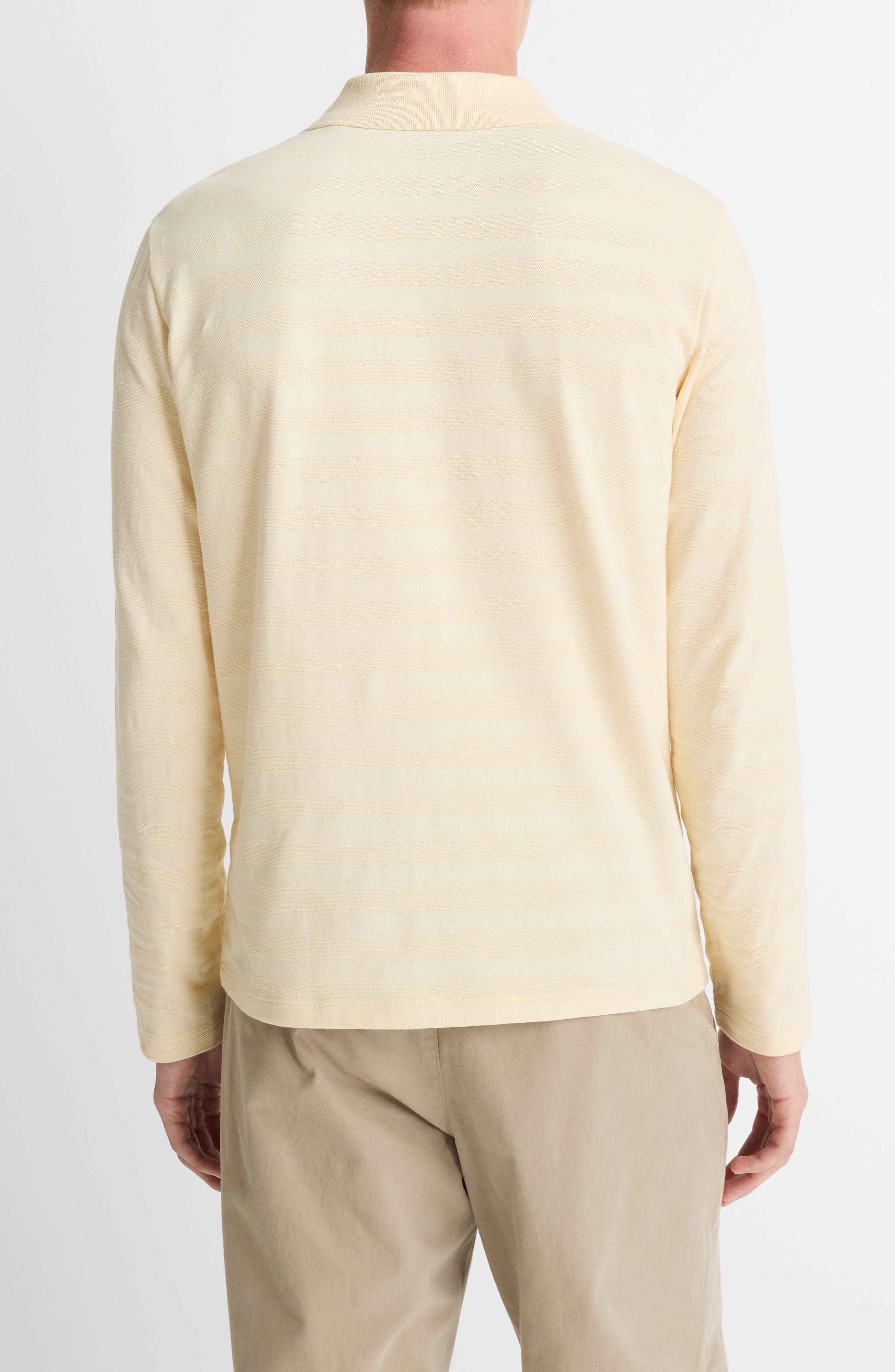 Jacquard Stripe Long Sleeve Polo - image 4
