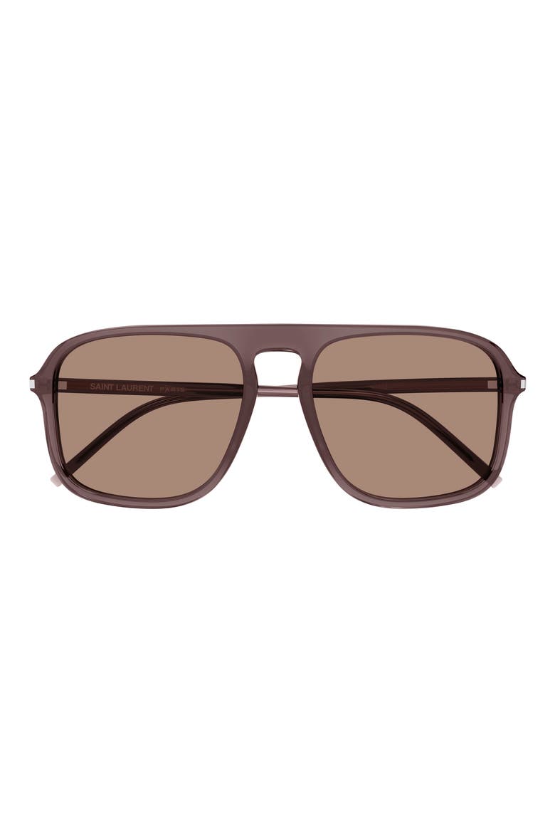 58mm Square Sunglasses, Main, color, BROWN