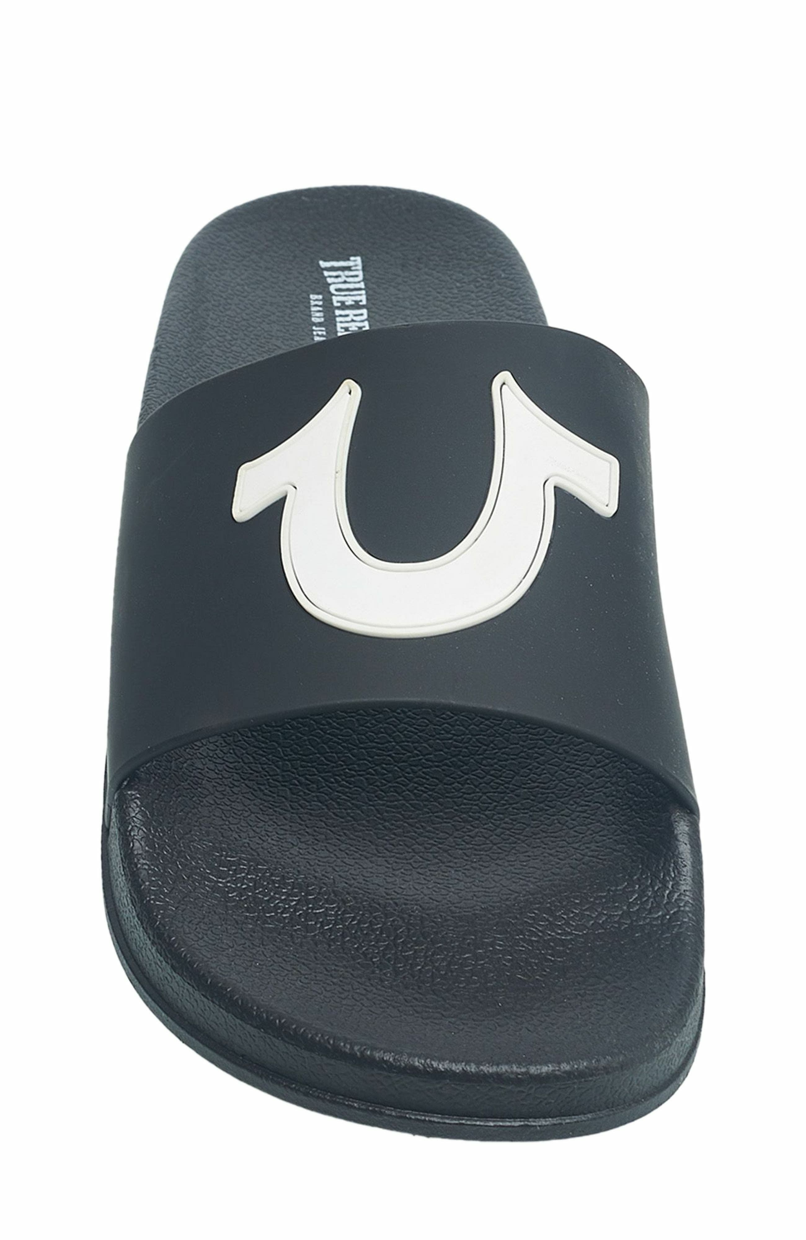 True Religion 112 Logo Slide, Alternate, color, Black
