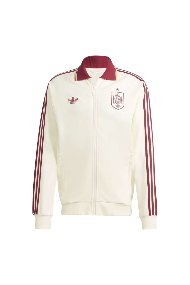 Men's adidas White Spain National Team 2026 Away Full-Zip Anthem Jacket, Alternate, color, White