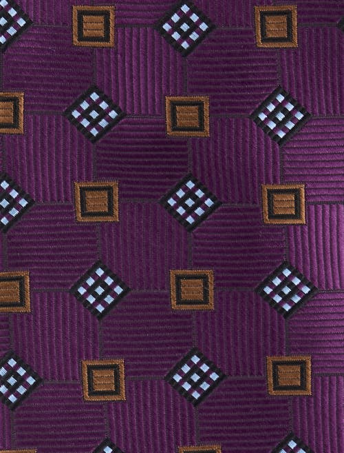 Oak Hill By Dxl Big & Tall Geometric Patterned Tie In Purple
